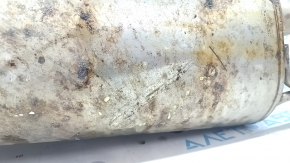 The exhaust pipe, middle section with a catalytic converter and heater, Lexus RX450h 10-15, is dented and rusty.
