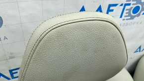 Rear seats, row 3, Volvo XC90 16-22, grey leather, needs cleaning, scratches on plastic