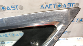 Lincoln MKZ 13-20 rear left window, chrome, torn seal, scratches on chrome