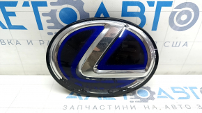 Lexus RX450h 10-15 grille emblem, blue glass, sand, polished chrome