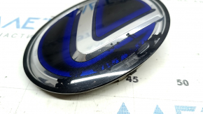 Lexus RX450h 10-15 grille emblem, blue glass, sand, polished chrome
