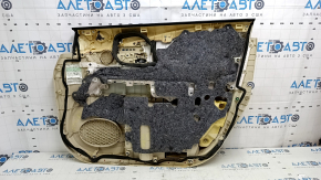 Front left door panel for Lexus RX350 RX450h 10-12 beige with beige leather insert, leather armrest, for seat memory, without tweeter, without memory buttons, worn leather, scratches