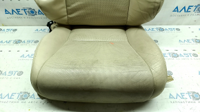 Driver's seat upholstery for a Lexus RX350 RX450h 10-12, beige leather, heated, perforated, dented leather, oxidized trim, needs cleaning