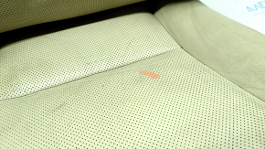 Driver's seat upholstery for a Lexus RX350 RX450h 10-12, beige leather, heated, perforated, dented leather, oxidized trim, needs cleaning