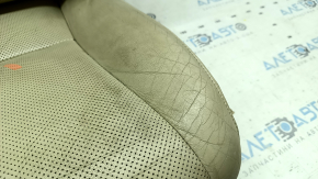Driver's seat upholstery for a Lexus RX350 RX450h 10-12, beige leather, heated, perforated, dented leather, oxidized trim, needs cleaning