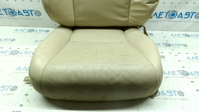 Lexus RX350 RX450h 10-12 passenger seat upholstery, beige leather, heated, perforated, dented leather, oxidized and cut off chips, needs cleaning