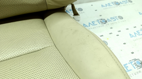 Lexus RX350 RX450h 10-12 passenger seat upholstery, beige leather, heated, perforated, dented leather, oxidized and cut off chips, needs cleaning