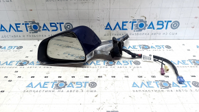 Left side mirror assembly for Tesla Model 3, 18-pin, 13-pin, 2-pin, heated, auto-dimming, chrome, blue PPSB, scratches