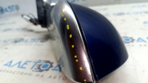 Left side mirror assembly for Tesla Model 3, 18-pin, 13-pin, 2-pin, heated, auto-dimming, chrome, blue PPSB, scratches