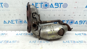 Lexus RX450h 10-15 rear exhaust manifold with catalytic converter and pipe, rusty
