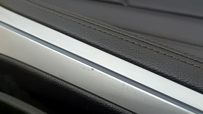 Door trim, front right, BMW X5 G05 19-23, black leather, Alu Mesheffect wood insert, black leather armrest, with handle and bumper pads, dent, scratches, no plug