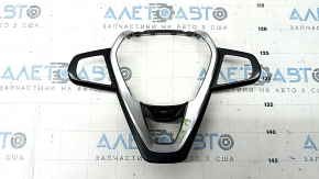 BMW X5 G05 19-24 steering wheel cover for heated steering wheel, black leather with chrome, scratches