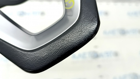 BMW X5 G05 19-24 steering wheel cover for heated steering wheel, black leather with chrome, scratches