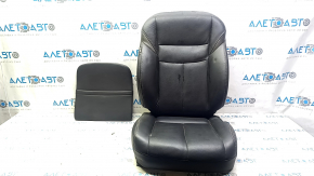 Nissan Murano z52 15-17 passenger seat upholstery, black leather with perforation, with black overlay
