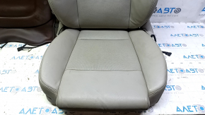 Cadillac ATS 13 passenger seat upholstery - gray leather, SPORT, with brown overlay