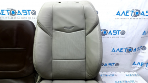 Cadillac ATS 13 passenger seat upholstery - gray leather, SPORT, with brown overlay