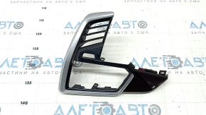 Left front panel trim for BMW X5 G05 19-23 Fineline Stripe wood grain, crack in mounting