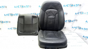 Audi Q7 4L 10-15 driver's seat upholstery, heated, black leather, with overlay