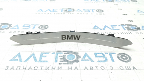 Rear left door sill insert for BMW X5 G05 19-23, chrome, backlit, scratches, oxidized
