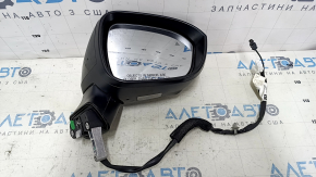 Right side mirror assembly for Nissan Rogue 2021-2023 SV US built, 11+1 pins, camera, BSM, turn signal, black, scratches
