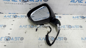 Left side mirror assembly for Nissan Rogue 2021-2023 SV US built, 11+1 pins, camera, BSM, turn signal, black, scratches