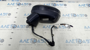 Left side mirror assembly for Nissan Rogue 2021-2023 SV US built, 11+1 pins, camera, BSM, turn signal, black, scratches
