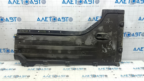 Front left underbody protection BMW X5 G05 19-23, dented and torn fastening, tears