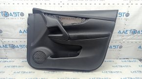 Black front right door panel for a 14-16 Nissan Rogue, leather armrest, dents, dents, and scratches