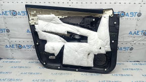 Black front right door panel for a 14-16 Nissan Rogue, leather armrest, dents, dents, and scratches