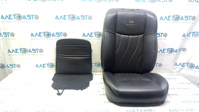 Infiniti JX35 QX60 13-15 passenger seat upholstery, black leather, heated, perforated, with black trim
