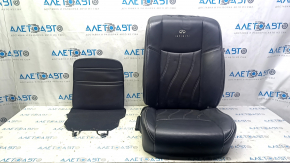 Driver's seat upholstery for Infiniti JX35 QX60 13-15, black leather, heated, perforated, with black trim