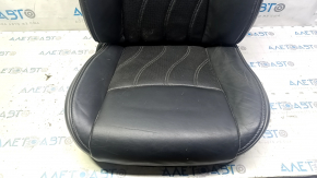 Driver's seat upholstery for Infiniti JX35 QX60 13-15, black leather, heated, perforated, with black trim