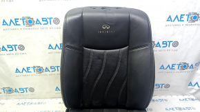 Driver's seat upholstery for Infiniti JX35 QX60 13-15, black leather, heated, perforated, with black trim