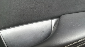 Rear right door panel for Nissan Rogue 23-24 US built, black with black leather insert, leather armrest, brown top, under the curtain, with handle and overlays, scratches