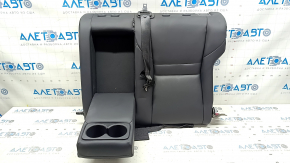 Rear seat, 2nd row, upper left, Nissan Rogue 23-24, black leather, US built, with belt and armrest, dented leather