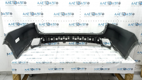 Bare rear bumper for a 19-20 Toyota Highlander without parking sensors, silver, dents, and scratches.