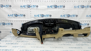 BMW 3 Series F30 12-18 4D black and beige dashboard with AIRBAG, no projection