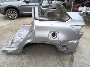 Quarter wing rear left Toyota Highlander 14-19 under BSM, on the body, silver, butt