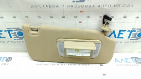 Right sun visor for Toyota Avalon 13-15, beige, without hook, with backlight, for cleaning