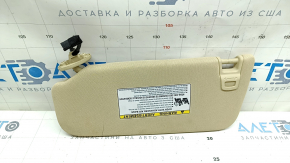 Right sun visor for Toyota Avalon 13-15, beige, without hook, with backlight, for cleaning