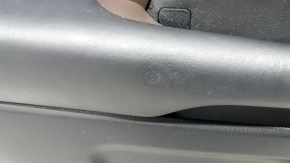 Door trim panel, rear left, Toyota Highlander 2017-2019, black, armrest, leather, dark red insert, gray molding, with curtain, with plug, scratches, dents, needs cleaning