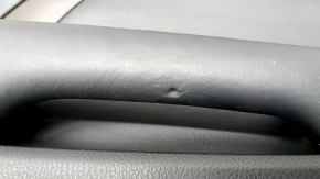 Door trim panel, rear left, Toyota Highlander 2017-2019, black, armrest, leather, dark red insert, gray molding, with curtain, with plug, scratches, dents, needs cleaning