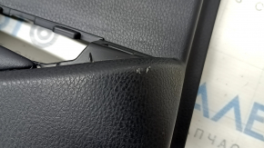 Door trim panel, rear left, Toyota Highlander 2017-2019, black, armrest, leather, dark red insert, gray molding, with curtain, with plug, scratches, dents, needs cleaning