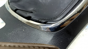 Toyota Avalon 13-18 black shifter trim, cup holders, and pockets, with brown leather cup holders, scratches