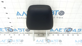 Rear left headrest, 2nd row, Toyota Highlander 14-19, black leather, brown stitching