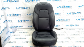 Tesla Model 3 18 passenger seat upholstery - black leather, heated, water contact, dented leather