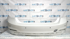 Bare rear bumper for BMW 3 F30 16-18 with parking sensors, white A96, scratches, broken mount