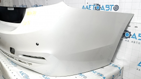 Bare rear bumper for BMW 3 F30 16-18 with parking sensors, white A96, scratches, broken mount
