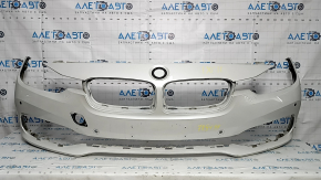Bare front bumper BMW 3 F30 16-18 Sport line, with parking sensors, white A96 scratches