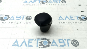 Toyota Highlander 14-19 black leather gear knob with gray insert and scratches on the leather.